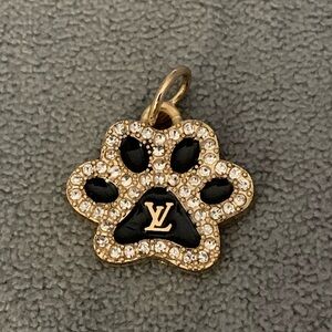 Upcycled Black and Gold Paw Charm
